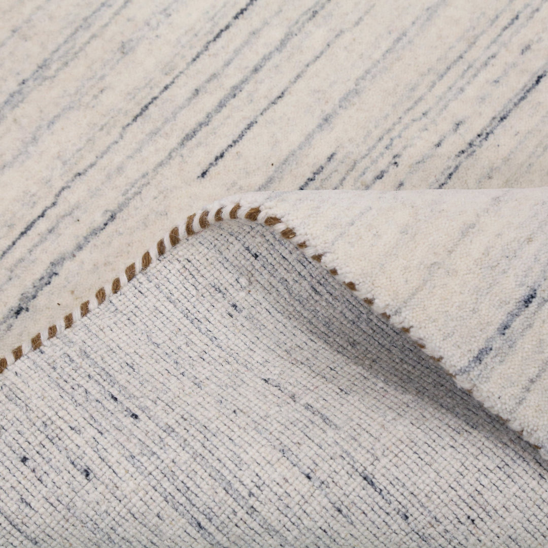 Ready to Ship Contemporary Ivory Design Hand Loomed Wool Rug - The Rug Decor