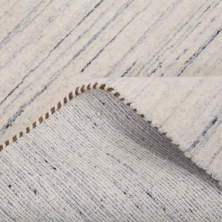 Ready to Ship Contemporary Ivory Design Hand Loomed Wool Rug - The Rug Decor