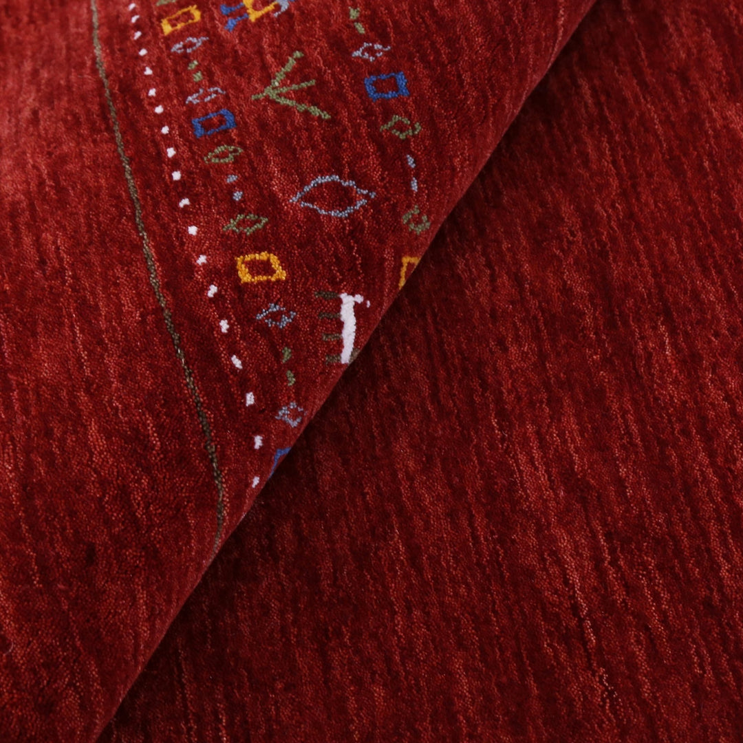 Ready to Ship Contemporary Red Hand Loomed Wool Area Rug - The Rug Decor
