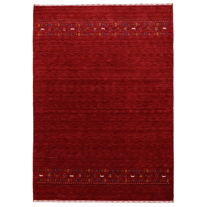 Ready to Ship Contemporary Red Hand Loomed Wool Area Rug - The Rug Decor