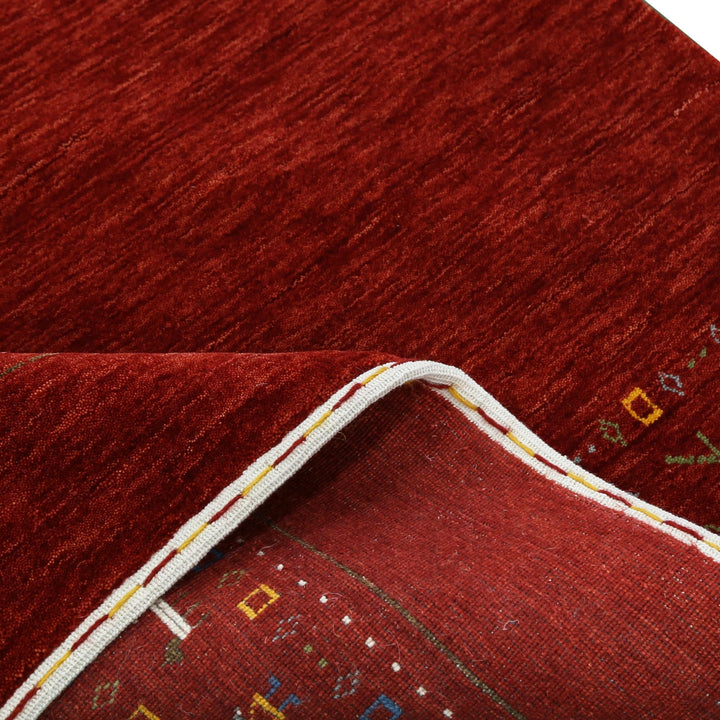 Ready to Ship Contemporary Red Hand Loomed Wool Area Rug - The Rug Decor