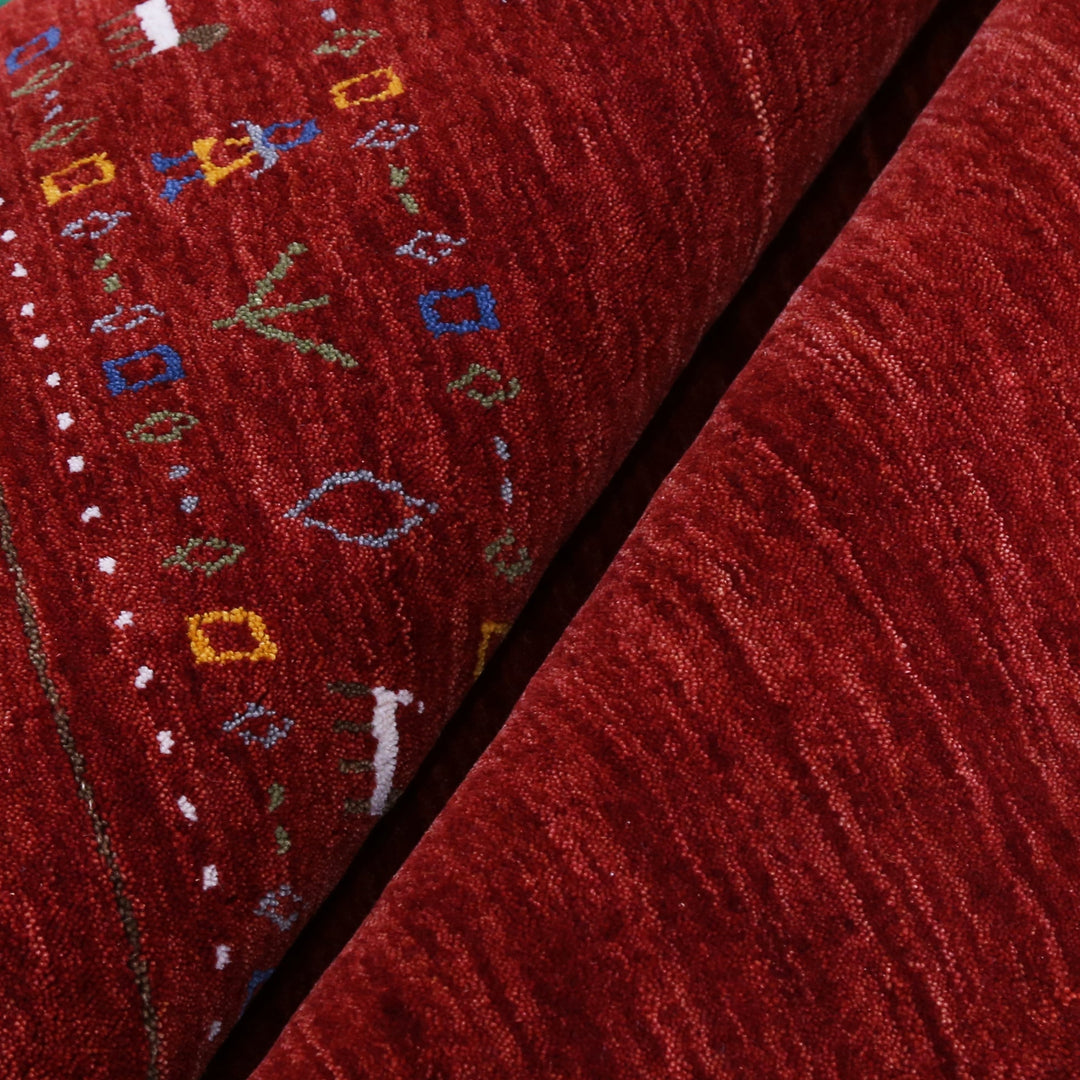Ready to Ship Contemporary Red Hand Loomed Wool Area Rug - The Rug Decor
