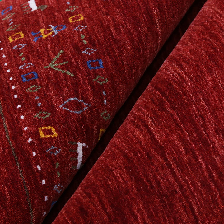 Ready to Ship Contemporary Red Hand Loomed Wool Area Rug - The Rug Decor