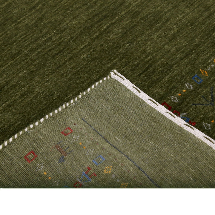 Ready to Ship Green Contemporary Design Hand Loomed Wool Area Rug - The Rug Decor