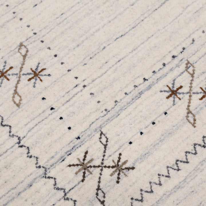 Ready to Ship Ivory Gabbeh Border Design Hand Loomed Wool Rug - The Rug Decor