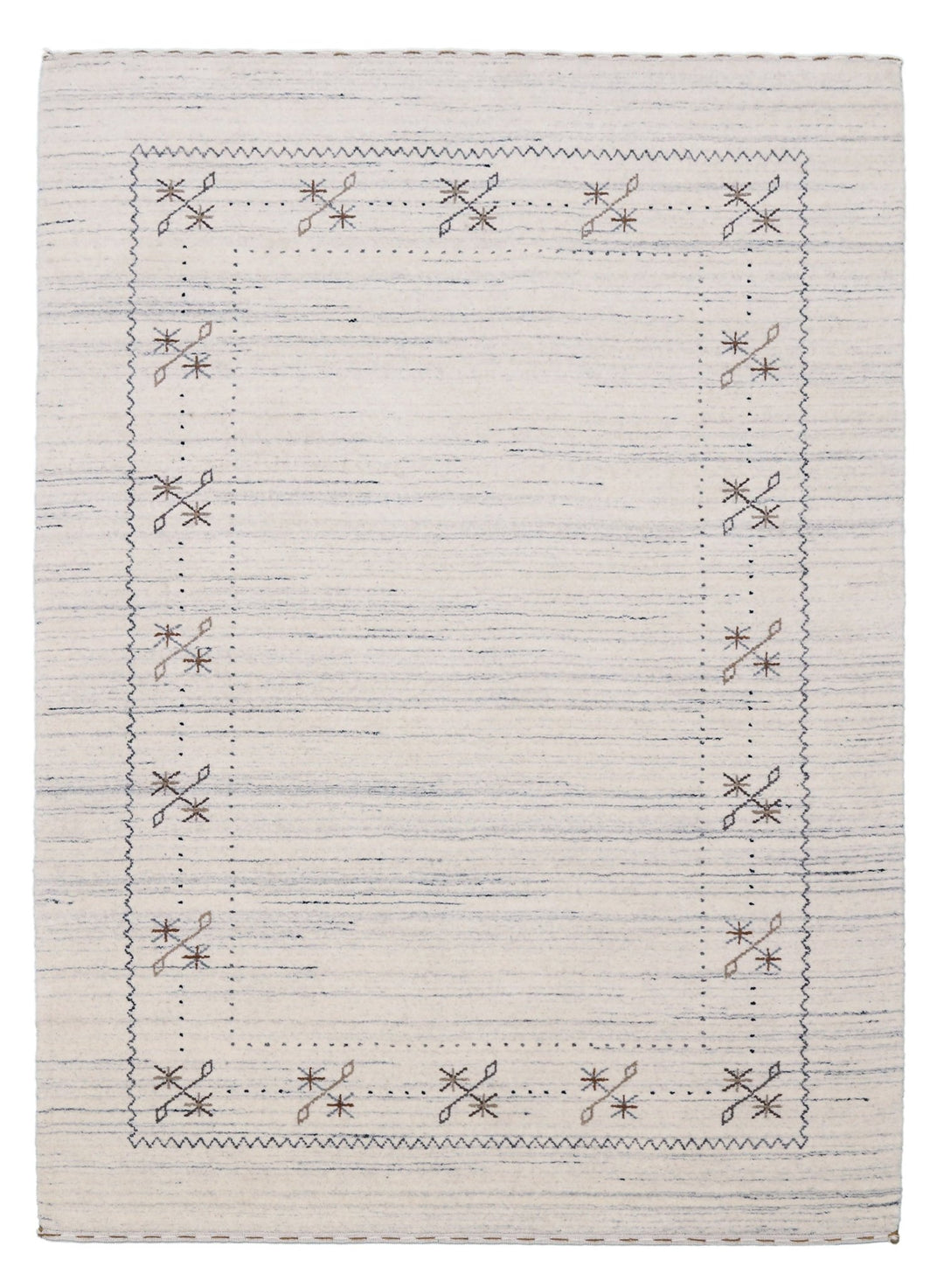 Ready to Ship Ivory Gabbeh Border Design Hand Loomed Wool Rug - The Rug Decor