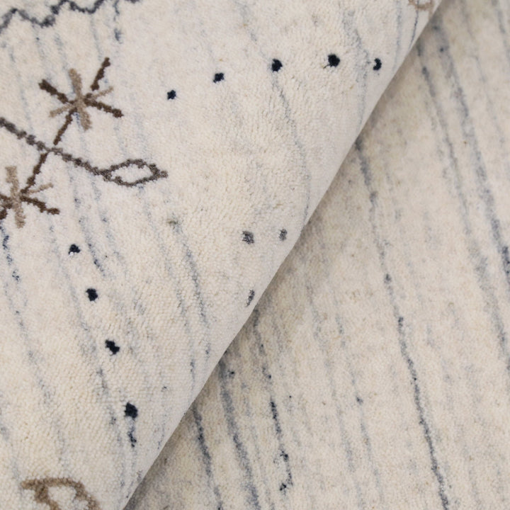 Ready to Ship Ivory Gabbeh Border Design Hand Loomed Wool Rug - The Rug Decor