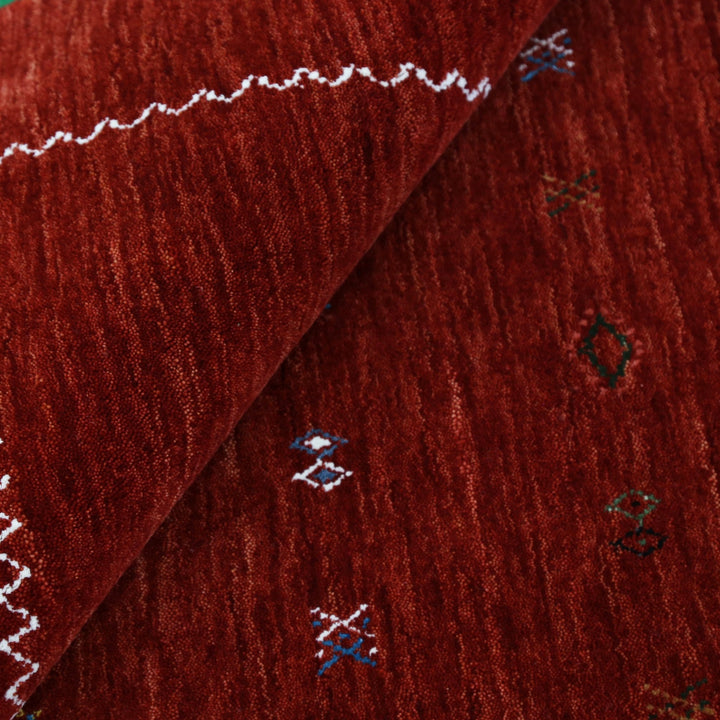 Ready to Ship Modern Design Red Hand Loomed Wool Area Rug - The Rug Decor