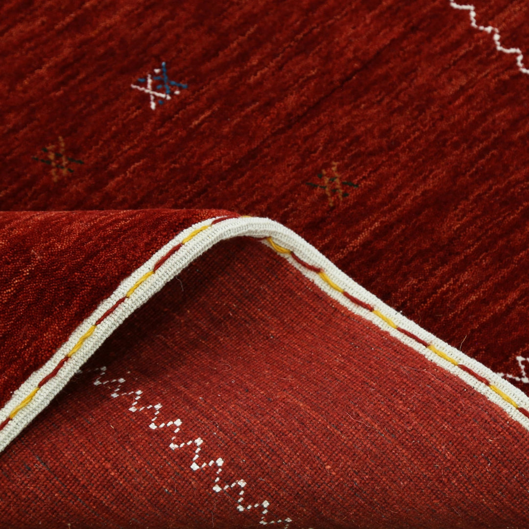 Ready to Ship Modern Design Red Hand Loomed Wool Area Rug - The Rug Decor