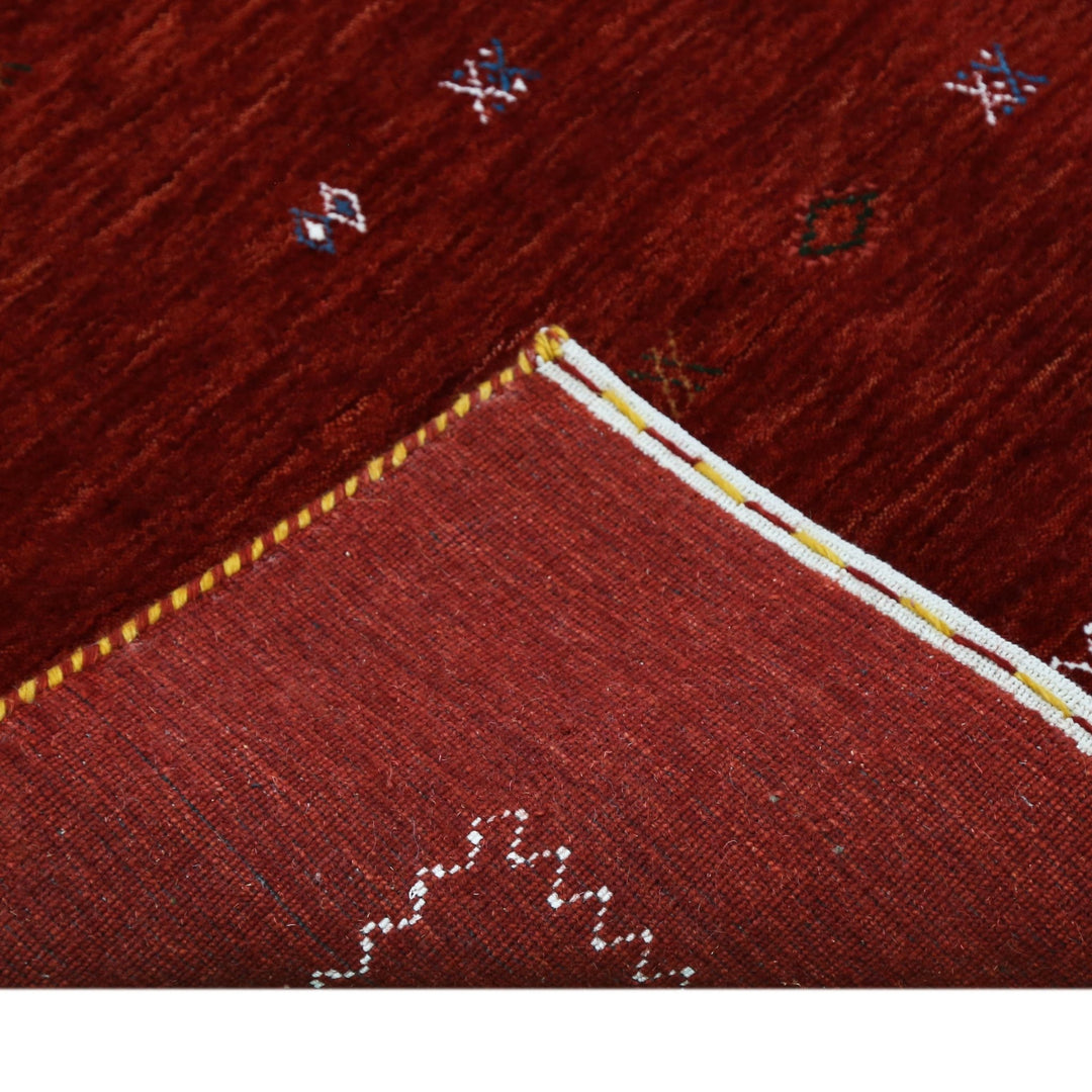 Ready to Ship Modern Design Red Hand Loomed Wool Area Rug - The Rug Decor