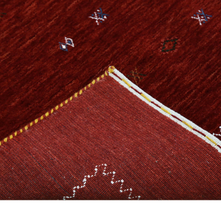Ready to Ship Modern Design Red Hand Loomed Wool Area Rug - The Rug Decor