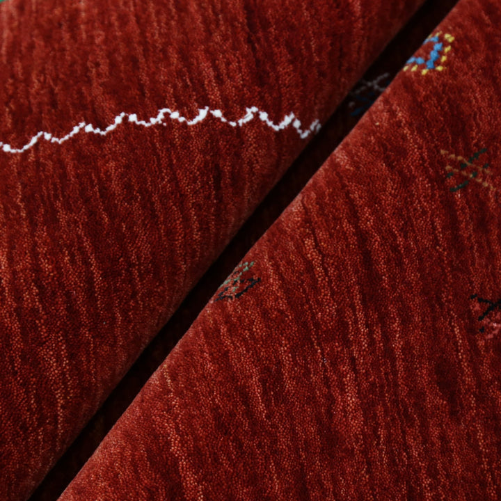 Ready to Ship Modern Design Red Hand Loomed Wool Area Rug - The Rug Decor