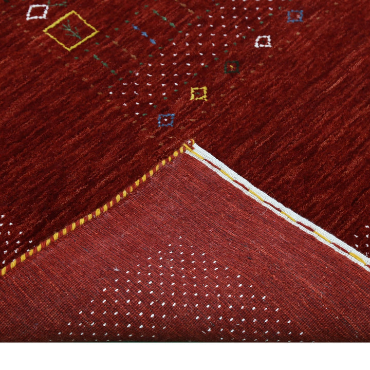 Ready to Ship Red Contemporary Center Design Hand Loomed Wool Area Rug - The Rug Decor