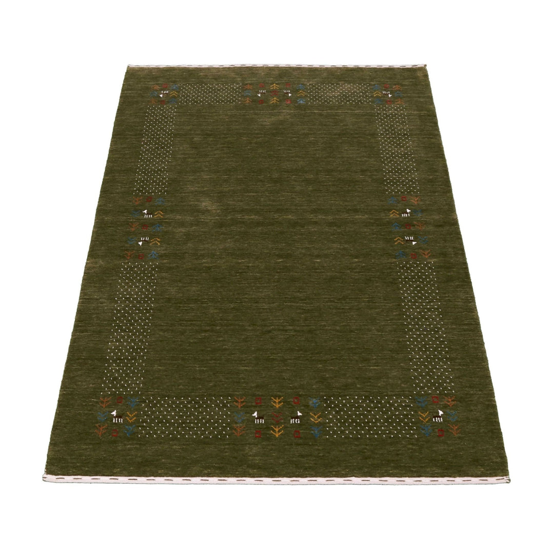 Ready to Ship Solid with Border Patterns Hand Loomed Wool Area Rug - The Rug Decor