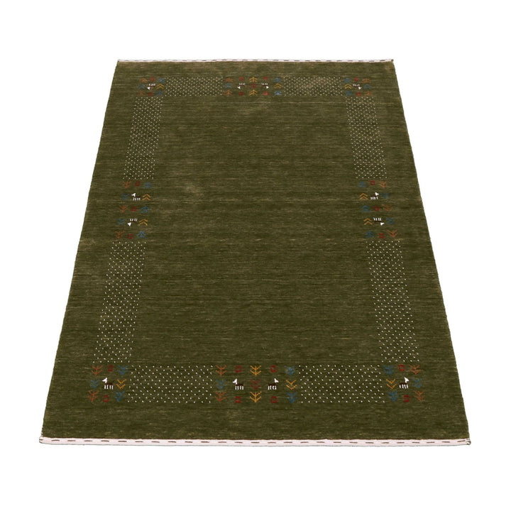 Ready to Ship Solid with Border Patterns Hand Loomed Wool Area Rug - The Rug Decor