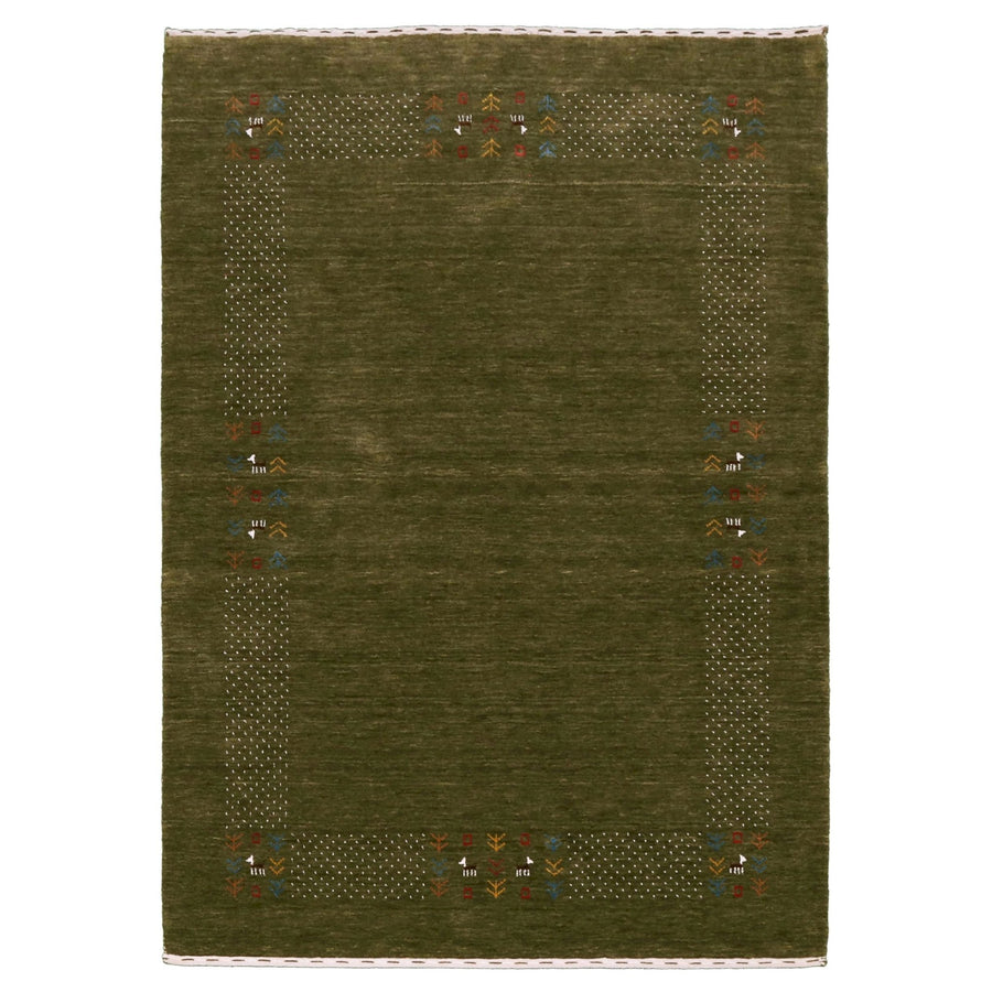 Ready to Ship Solid with Border Patterns Hand Loomed Wool Area Rug - The Rug Decor