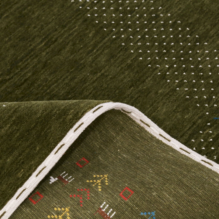 Ready to Ship Solid with Border Patterns Hand Loomed Wool Area Rug - The Rug Decor