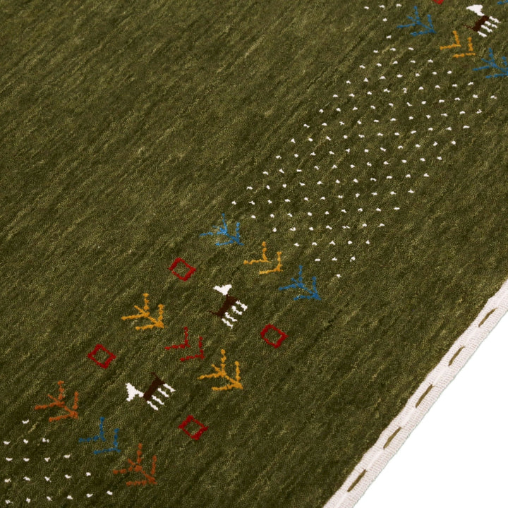 Ready to Ship Solid with Border Patterns Hand Loomed Wool Area Rug - The Rug Decor
