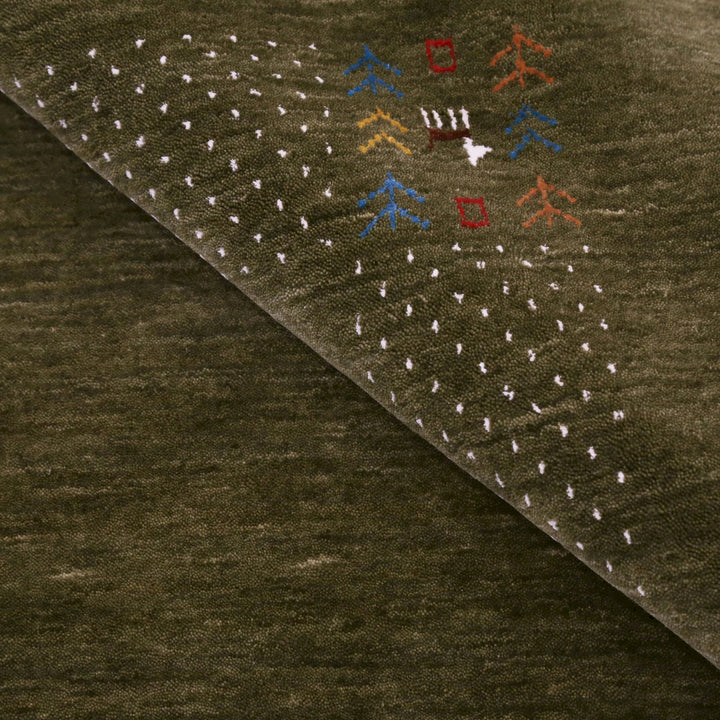 Ready to Ship Solid with Border Patterns Hand Loomed Wool Area Rug - The Rug Decor