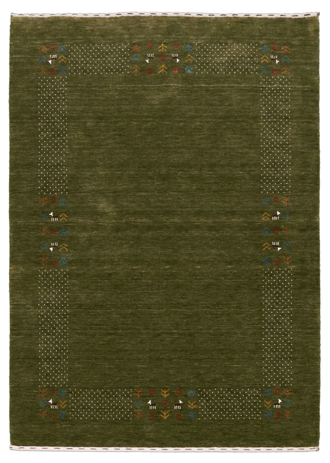 Ready to Ship Solid with Border Patterns Hand Loomed Wool Area Rug - The Rug Decor