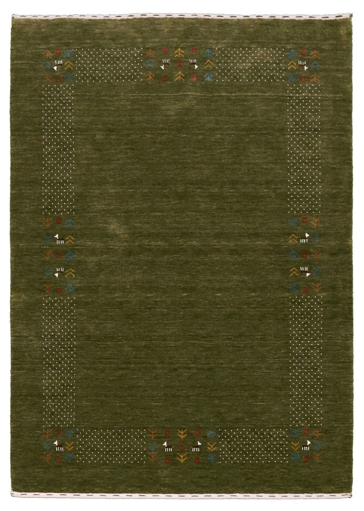Ready to Ship Solid with Border Patterns Hand Loomed Wool Area Rug - The Rug Decor