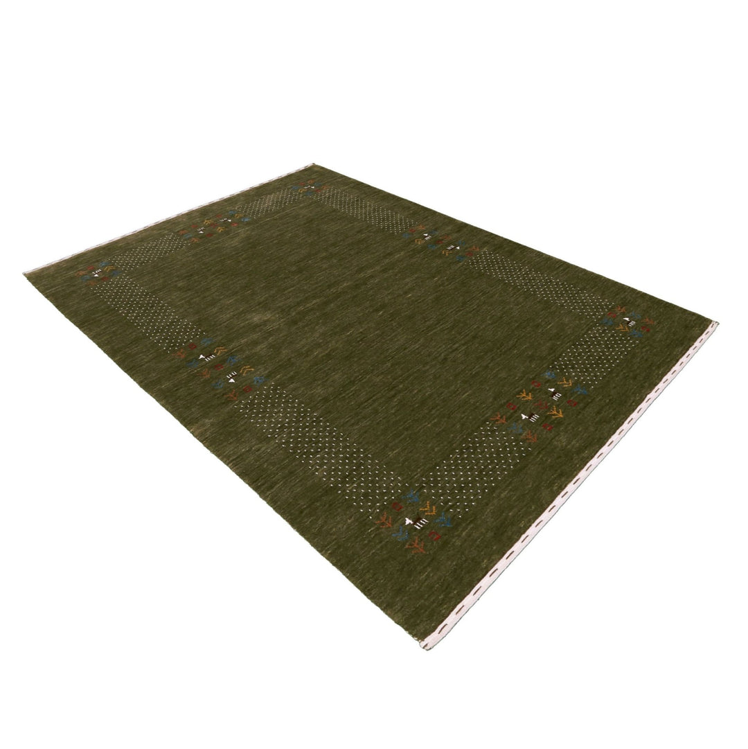 Ready to Ship Solid with Border Patterns Hand Loomed Wool Area Rug - The Rug Decor