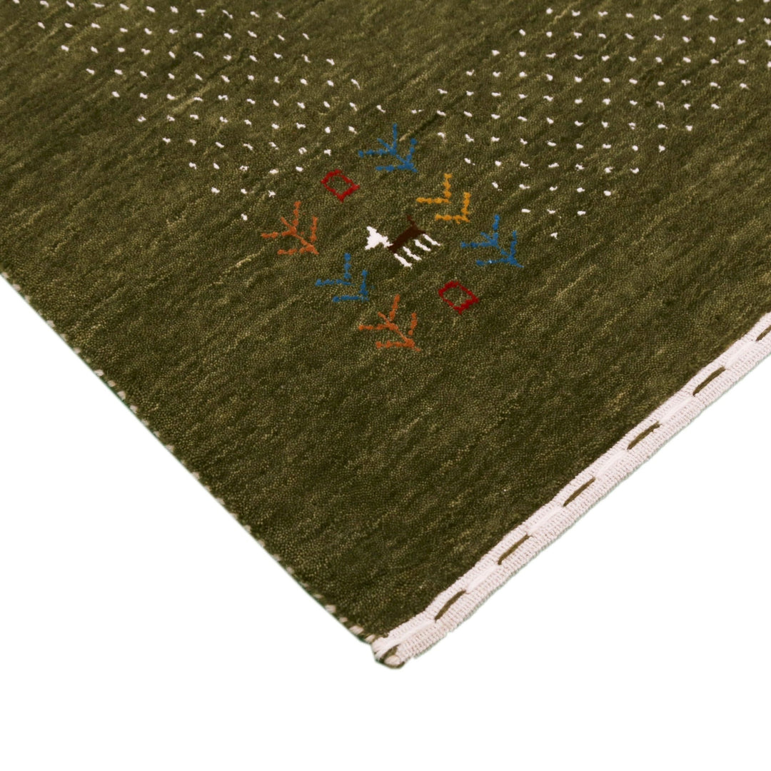 Ready to Ship Solid with Border Patterns Hand Loomed Wool Area Rug - The Rug Decor