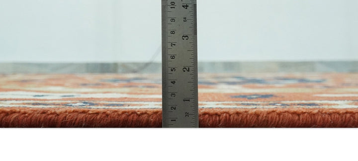 Rust and Blue Hand Knotted Traditional Medallion Mamluk Design Multi Size wool Rug - The Rug Decor