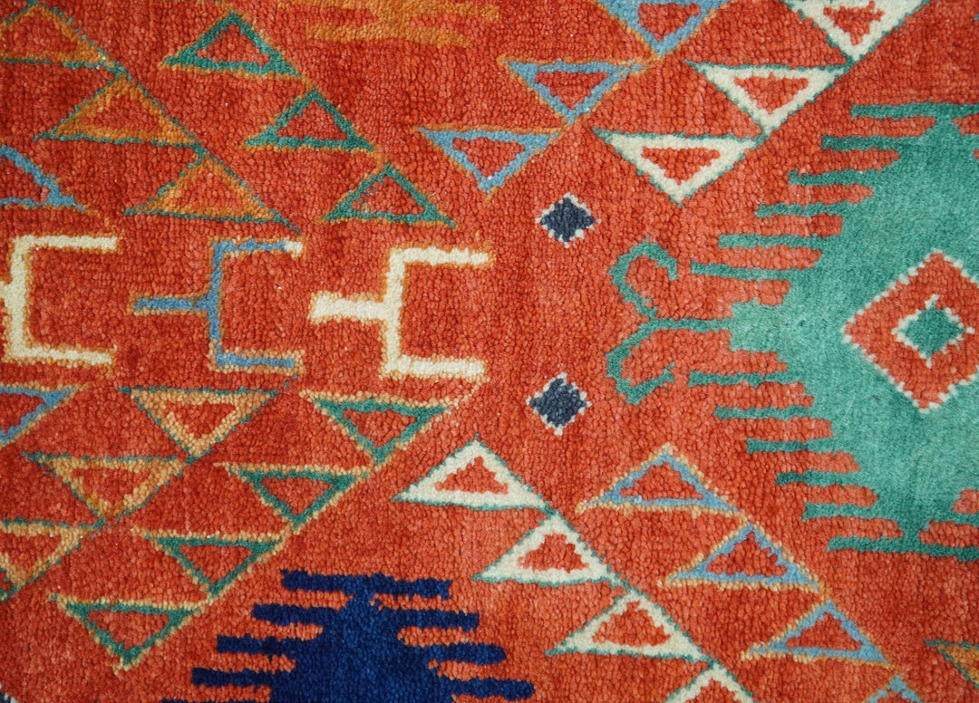 Rust Traditional Tribal Design 8x11.7 Hand Knotted wool Area Rug - The Rug Decor