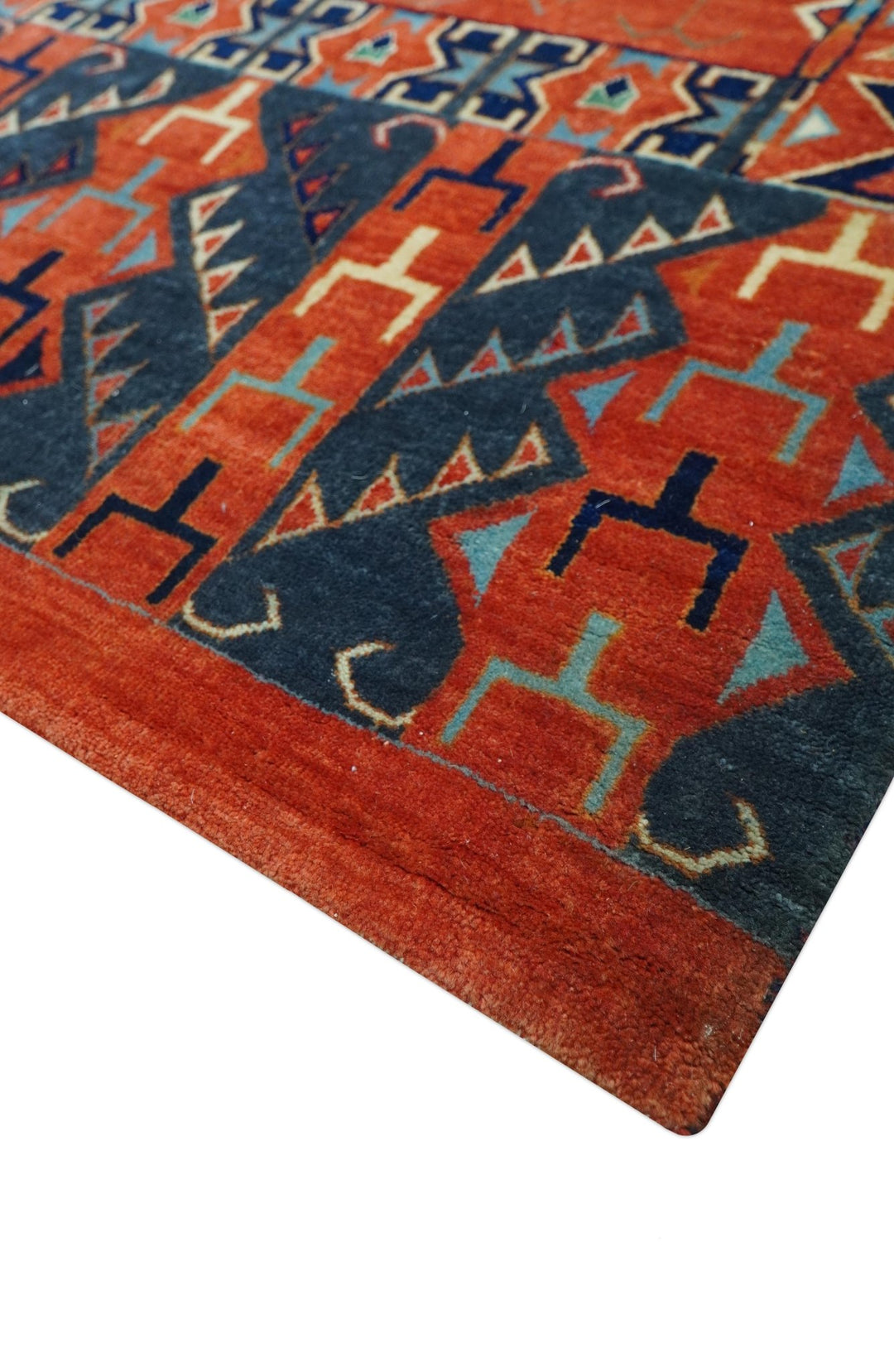 Rust Traditional Tribal Design 8x11.7 Hand Knotted wool Area Rug - The Rug Decor