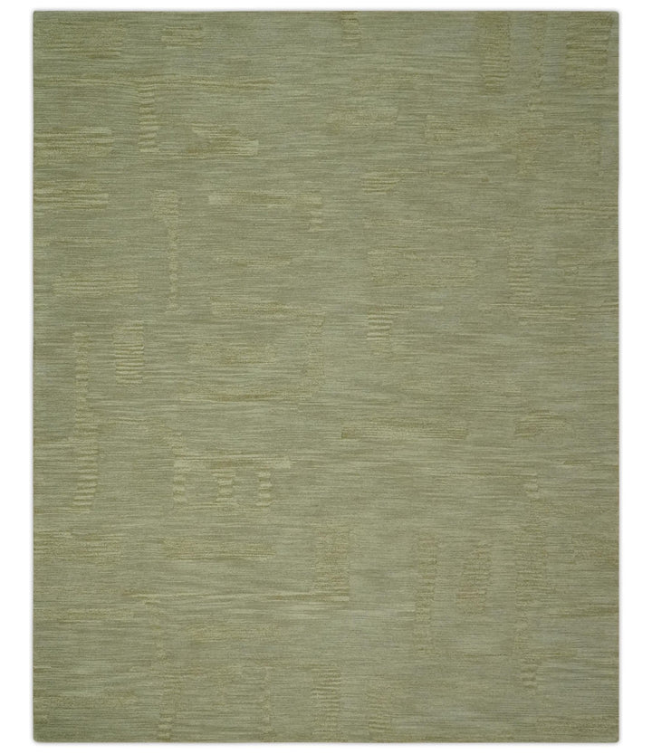Shades Of Olive Modern Abstract Hand Tufted Custom Made wool rug - The Rug Decor