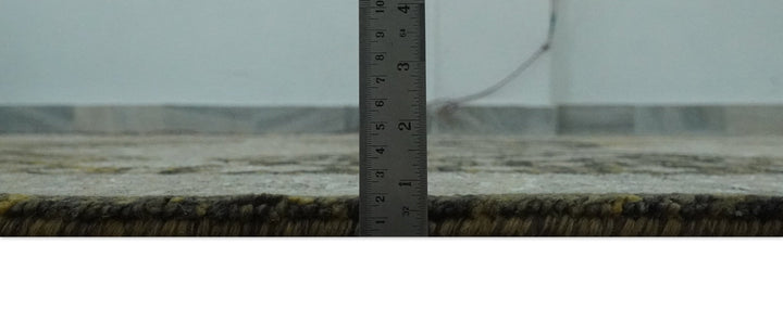 Silver, Beige, Olive and Charcoal Hand Knotted Traditional Heriz 5x8 wool Area Rug - The Rug Decor