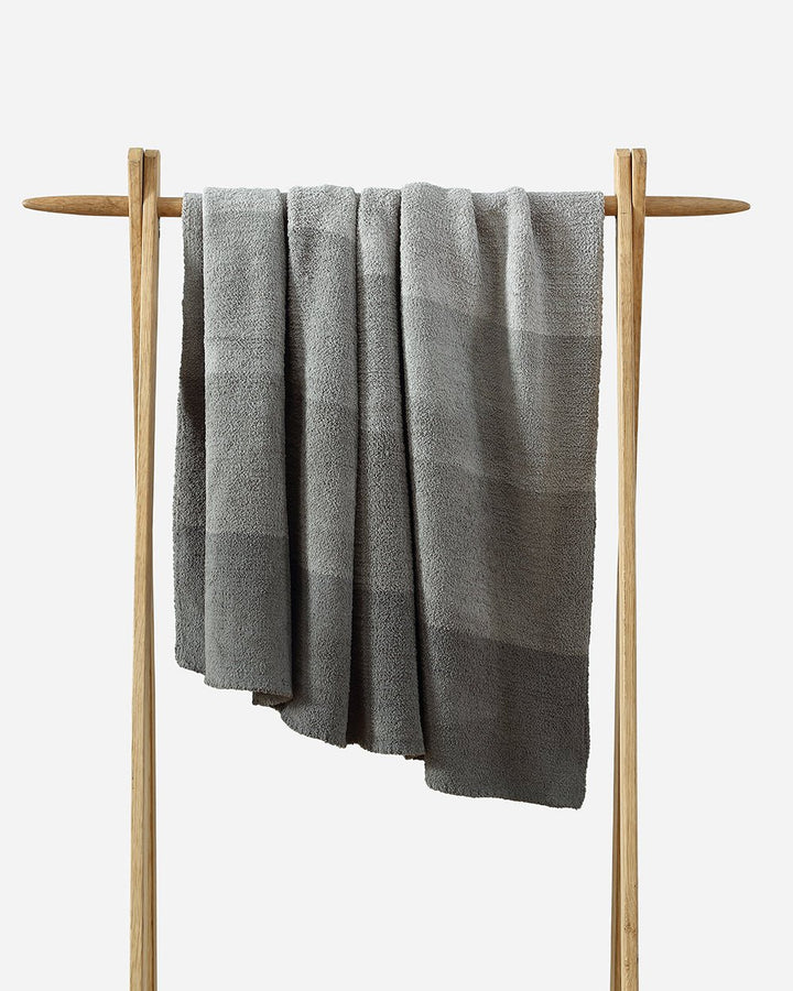 Simple and Elegant Granite and Marigold Striped Lightweight Throw - The Rug Decor
