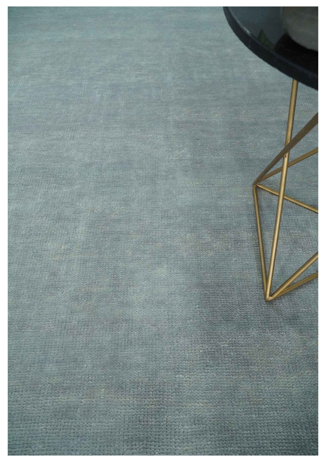 Solid Plain Gray Hand knotted Modern look 8x10 wool Area Rug - The Rug Decor