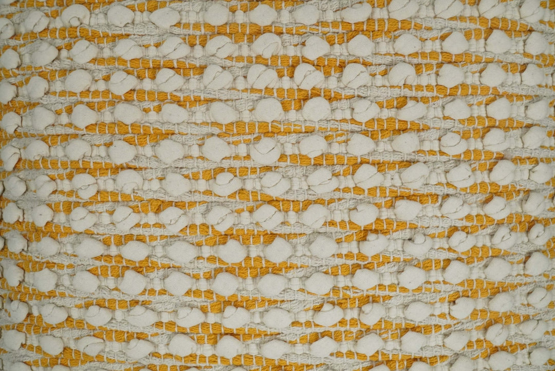 Square Striped Modern Contemporary Accent Mustard and Beige Pillow Cover - The Rug Decor