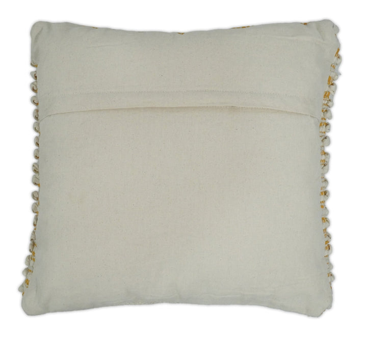 Square Striped Modern Contemporary Accent Mustard and Beige Pillow Cover - The Rug Decor