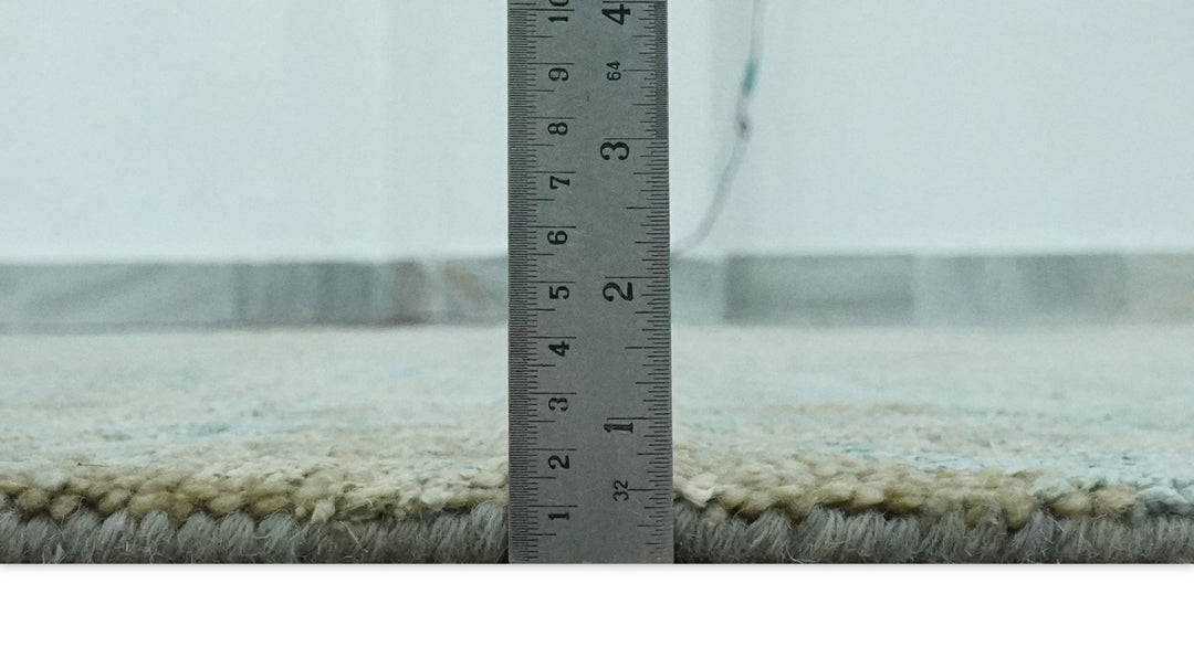 Teal and Olive Modern abstract Hand Knotted 5x8 wool area Rug - The Rug Decor