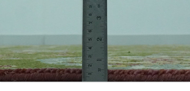 The Peacock Garden Green Bird Hand Knotted 8x10 Wool Area Rug - The Rug Decor