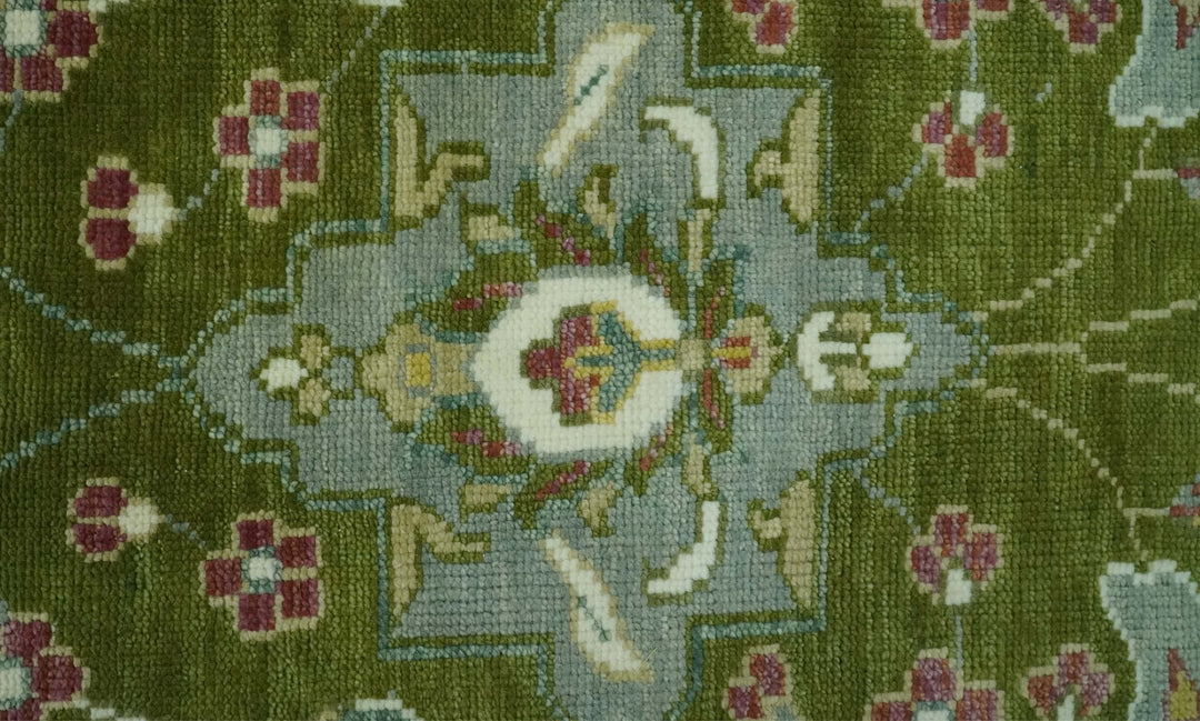 The Peacock Garden Green Bird Hand Knotted 8x10 Wool Area Rug - The Rug Decor