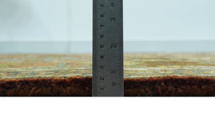 Traditional Antique Turkish Design Rust And Blue Hand Knotted 4x5 Wool Area Rug - The Rug Decor