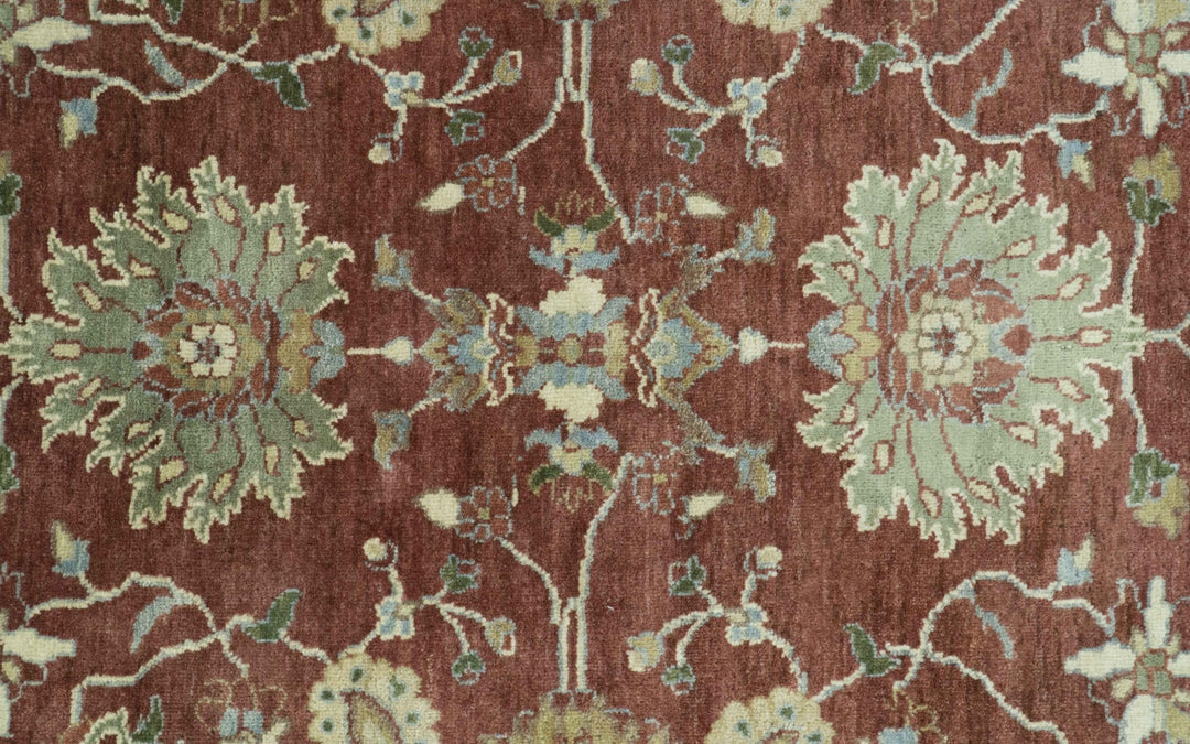 Traditional Design Red And Beige 8x10 Hand Knotted wool rug - The Rug Decor
