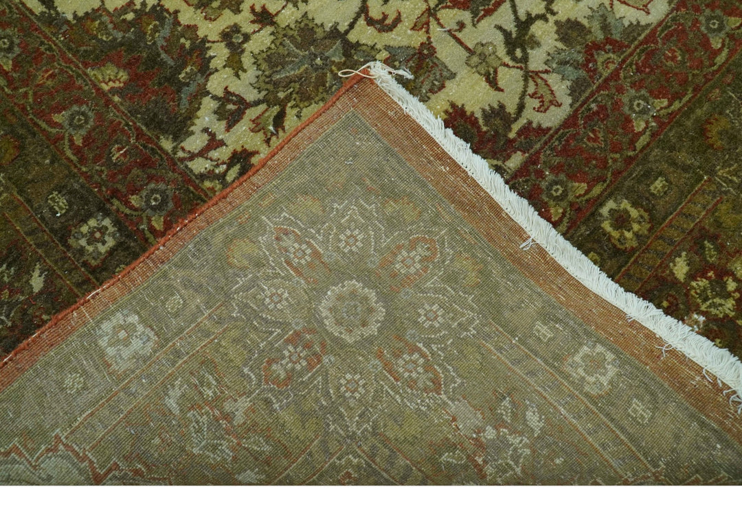 Traditional Fine Serapi Design Beige And Brown Hand Knotted 8x10 Wool Area Rug - The Rug Decor