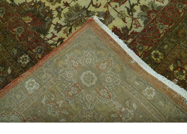 Traditional Fine Serapi Design Beige And Brown Hand Knotted 8x10 Wool Area Rug - The Rug Decor
