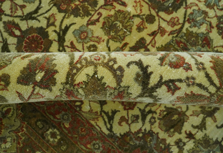 Traditional Fine Serapi Design Beige And Brown Hand Knotted 8x10 Wool Area Rug - The Rug Decor