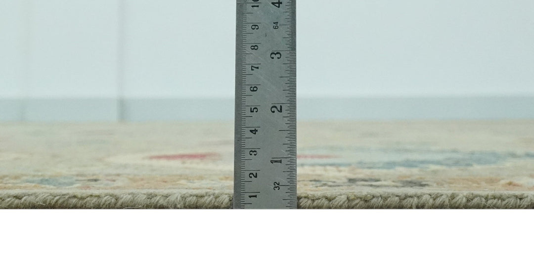 Traditional Floral 8x10 Beige Hand Tufted Oriental distressed wool area rug - The Rug Decor