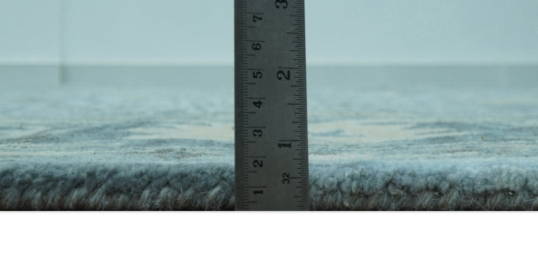 Traditional Floral Aqua, Gray and Beige Hand Tufted Multi size wool area rug - The Rug Decor