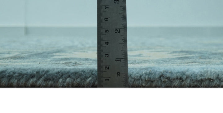 Traditional Floral Aqua, Gray and Beige Hand Tufted Multi size wool area rug - The Rug Decor