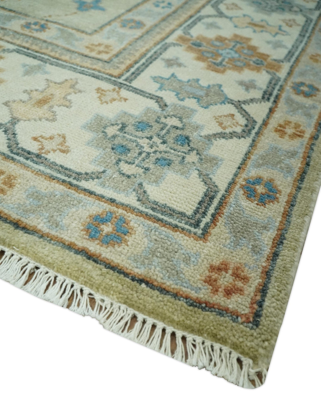 Traditional Mamluk Design Beige and Ivory Hand Knotted 8x10 wool area rug - The Rug Decor