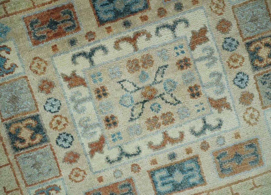 Traditional Mamluk Design Beige and Ivory Hand Knotted 8x10 wool area rug - The Rug Decor