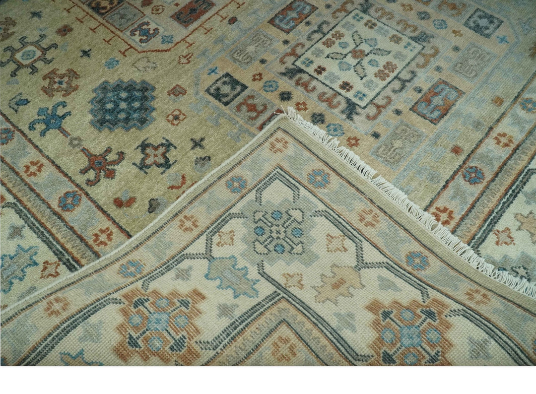 Traditional Mamluk Design Beige and Ivory Hand Knotted 8x10 wool area rug - The Rug Decor